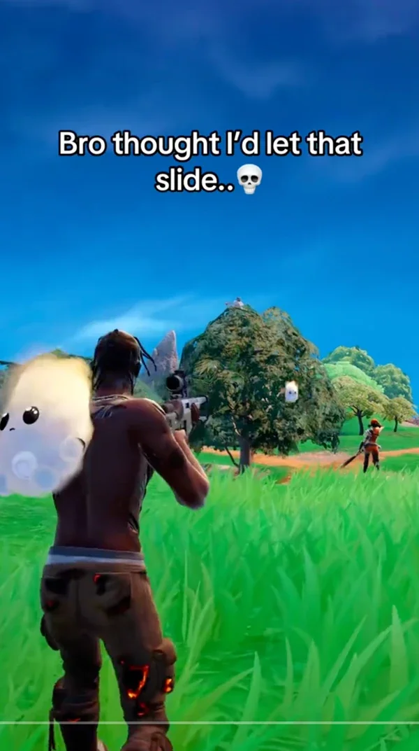 Fortnite social clip from the INSPIRES network, shown in a phone frame